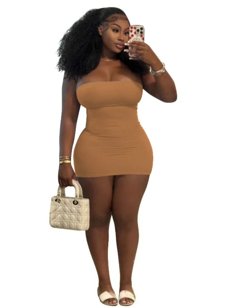 Women's Strapless Sleeveless Bodycon Mini Dress - Additional View 13