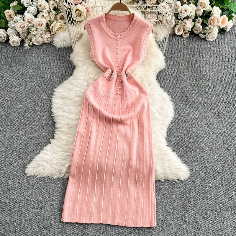 Women's Sleeveless Pleated Bodycon Dress