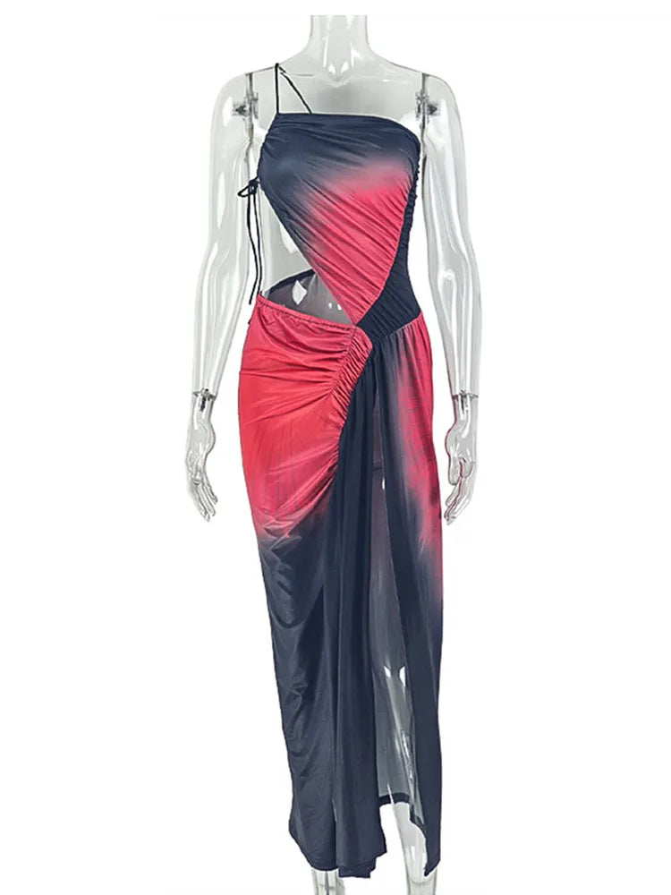 Joskaa Ruched Sleeveless Dress Gradient Print High - dress image 5