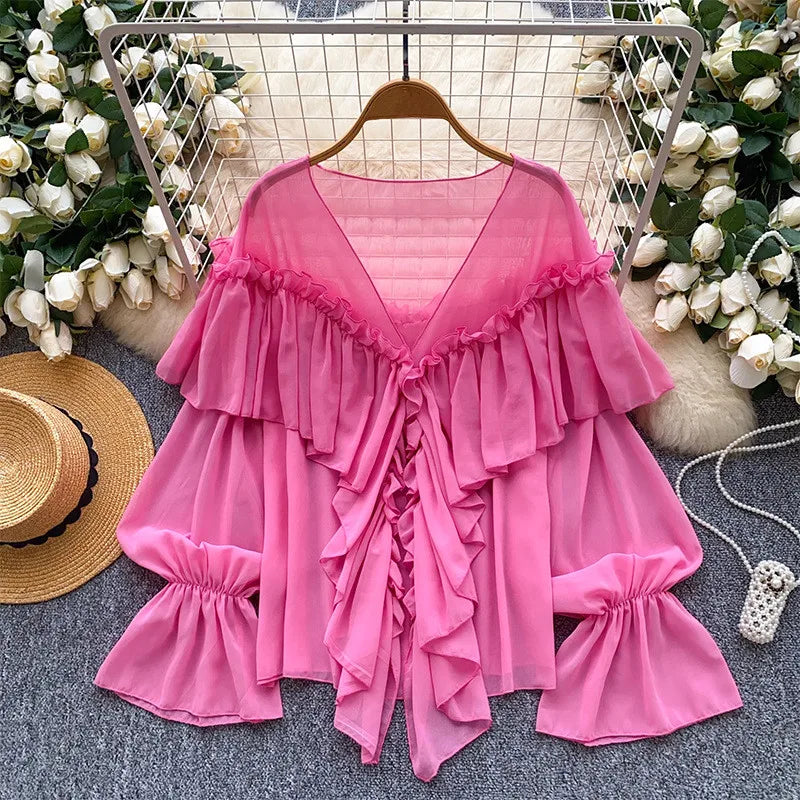 Wholesale Women's Flare Ethereal Chiffon Top