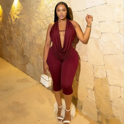 Women's Backless Halter Two Piece Set Bandage - Detail View 10