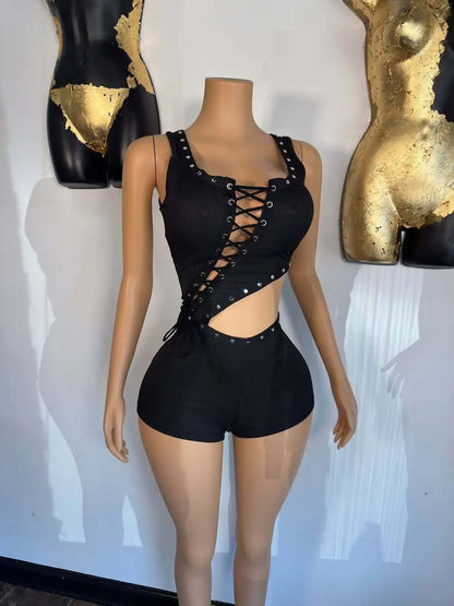 Joskaa Sleeveless Crop Bodycon Romper - romper image 3