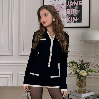 Women's Knit Long Sleeve Ribbed Two Piece Set