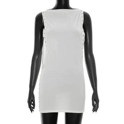Women's Cutout Sleeveless Bodycon Mini Dress - Detail View 9