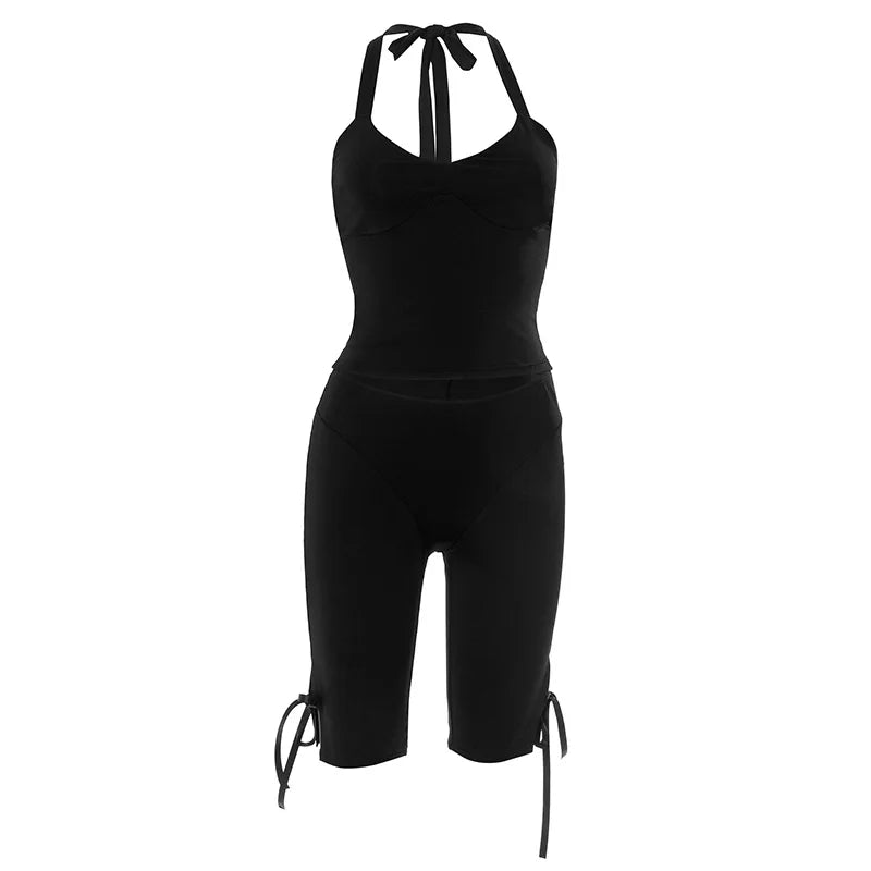 Women's Backless Halter Two Piece Set - Additional View 7