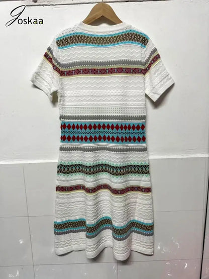 Women's Stripe Knit Short Sleeve Bikini Set Stripe – Detail View