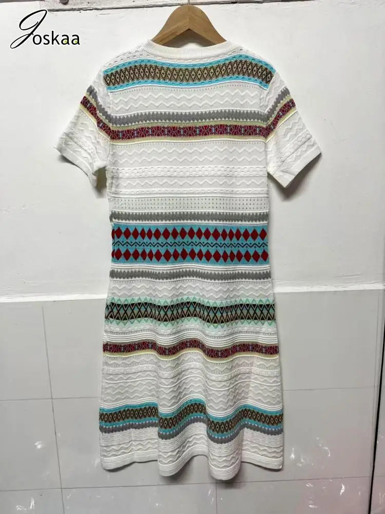 Women's Stripe Knit Short Sleeve Bikini Set Stripe – Detail View