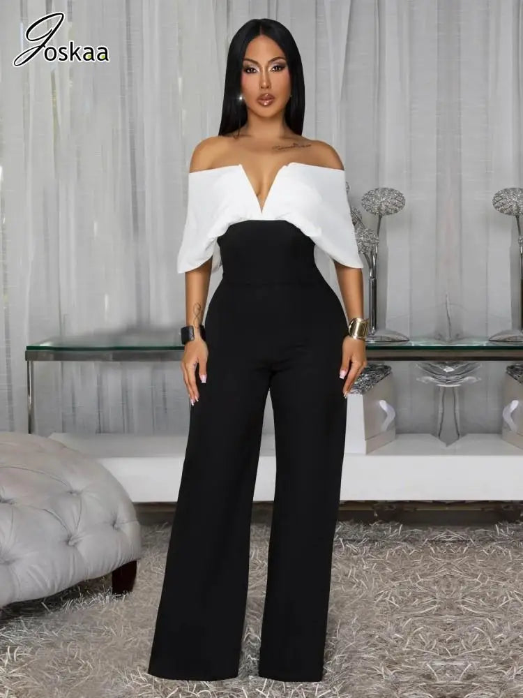 Women's Backless Strapless Flare Wide Leg Romper – Women's Fashion Wholesale – Front View