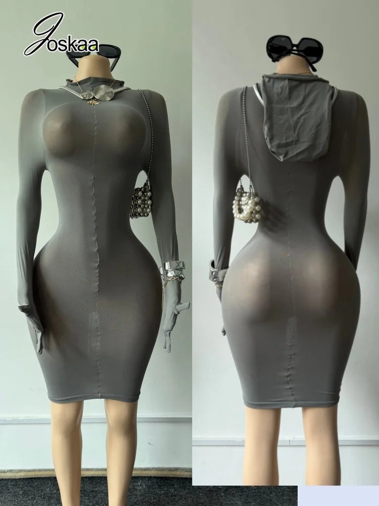 Wholesale Women's Velvet Hooded with Gloves Dress – Women's Fashion Wholesale – Front View