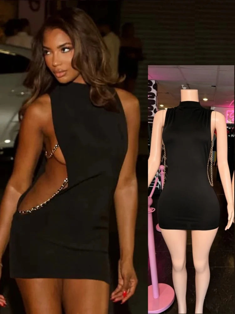 Women's Cutout Sleeveless Bodycon Mini Dress – Women's Fashion Wholesale – Front View