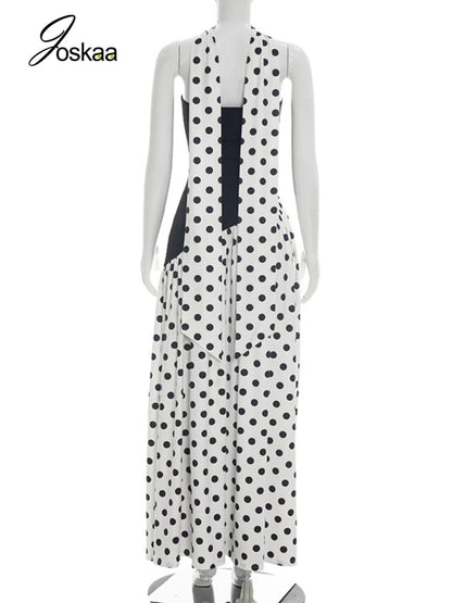 Women's Polka Dot Strapless Bodycon Two Piece Set White – Detail View