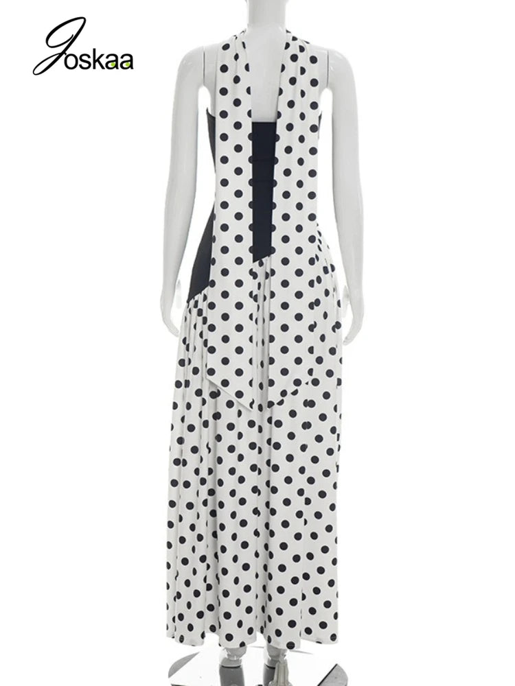 Women's Polka Dot Strapless Bodycon Two Piece Set White – Detail View