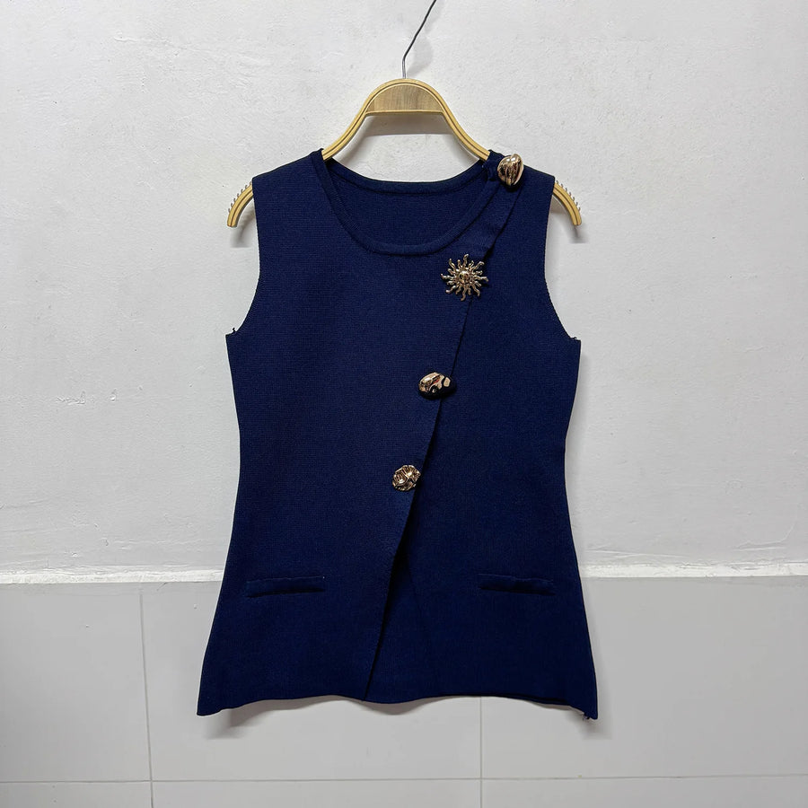 Women's Knit Sleeveless Bodycon Ribbed Jacket