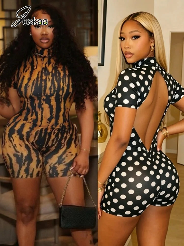 Women's Ruched Backless Bodycon Romper - Women's Fashion Wholesale - Front View