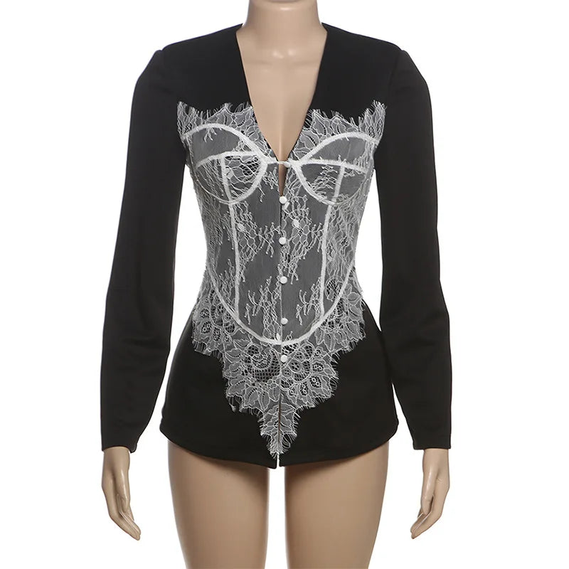 Joskaa Lace Long Sleeve Bodycon Jacket - jacket image 5