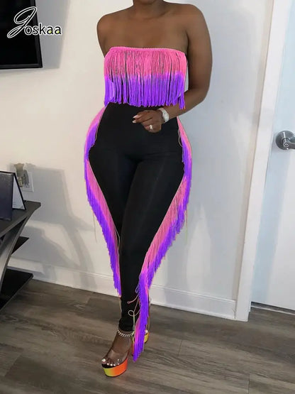 Women's Strapless High Waist Two Piece Set – Women's Fashion Wholesale – Front View