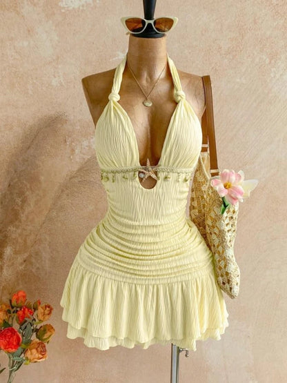 Women's Backless Halter Sleeveless Mini Dress