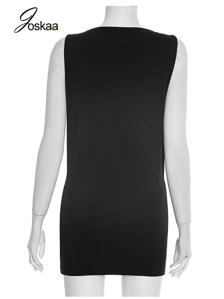 Women's Cutout Sleeveless Bodycon Mini Dress - Detail View 4