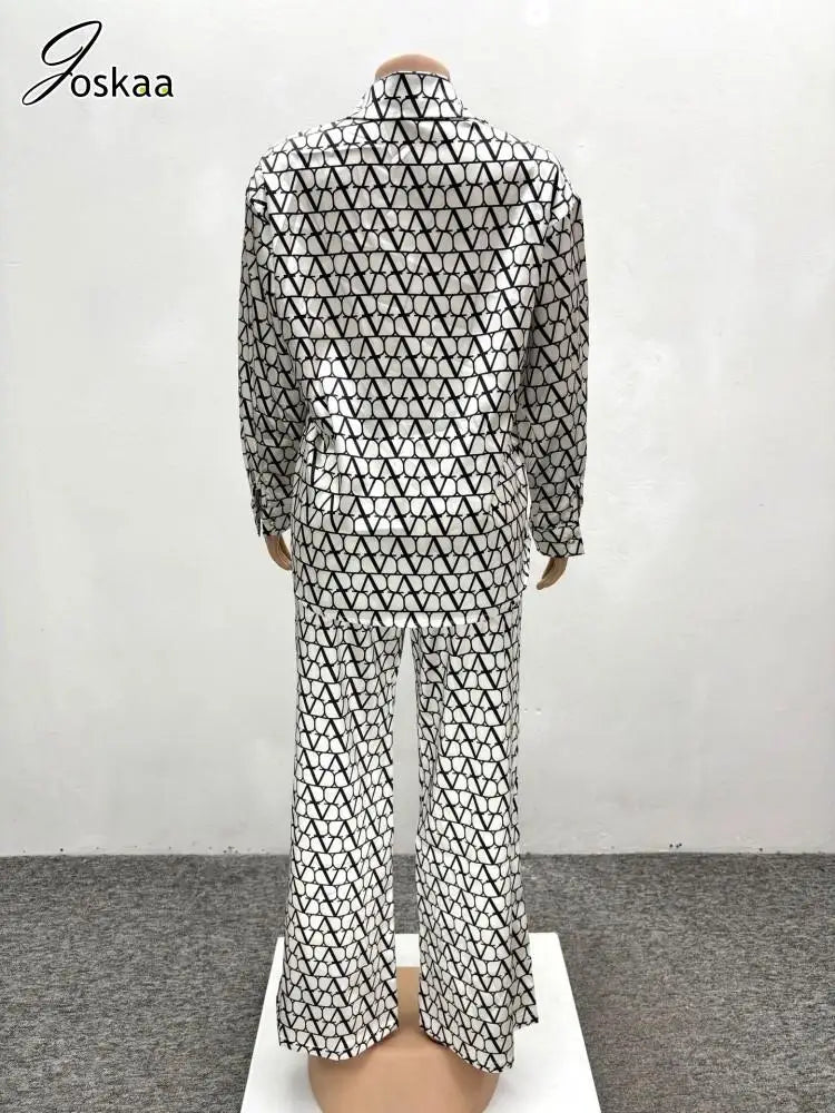 Women's Long Sleeve Flare Wide Leg Two Piece Set Silver – Detail View