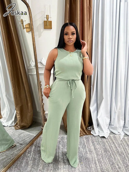Women's Sleeveless Bodycon Zip Jumpsuit Romper Watermelon Red – Front View
