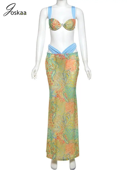 Wholesale Women's Maxi Bandage Bra Two Piece Set Green – Back View