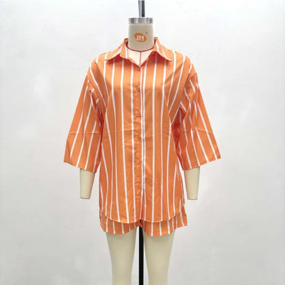 Women's Stripe Striped Oversized Two Piece Set