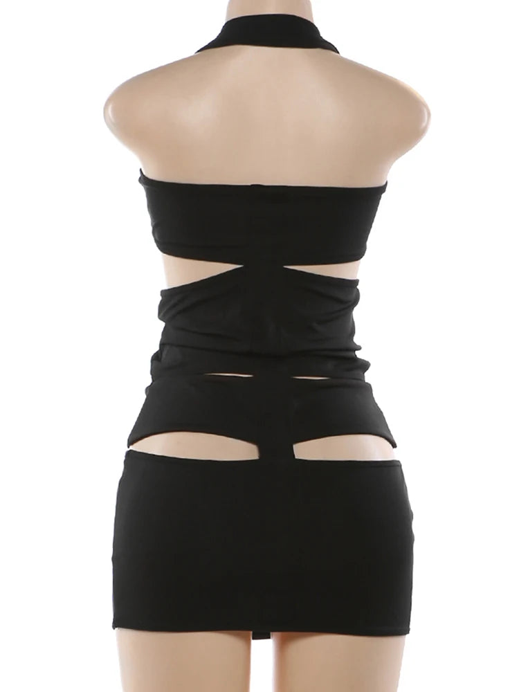 Joskaa Backless Halter Sleeveless Bodycon Mini Dress - mini dress image 4