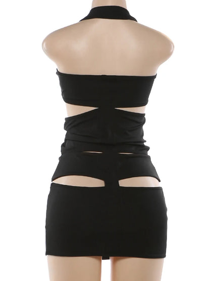 Joskaa Backless Halter Sleeveless Bodycon Mini Dress - mini dress image 4