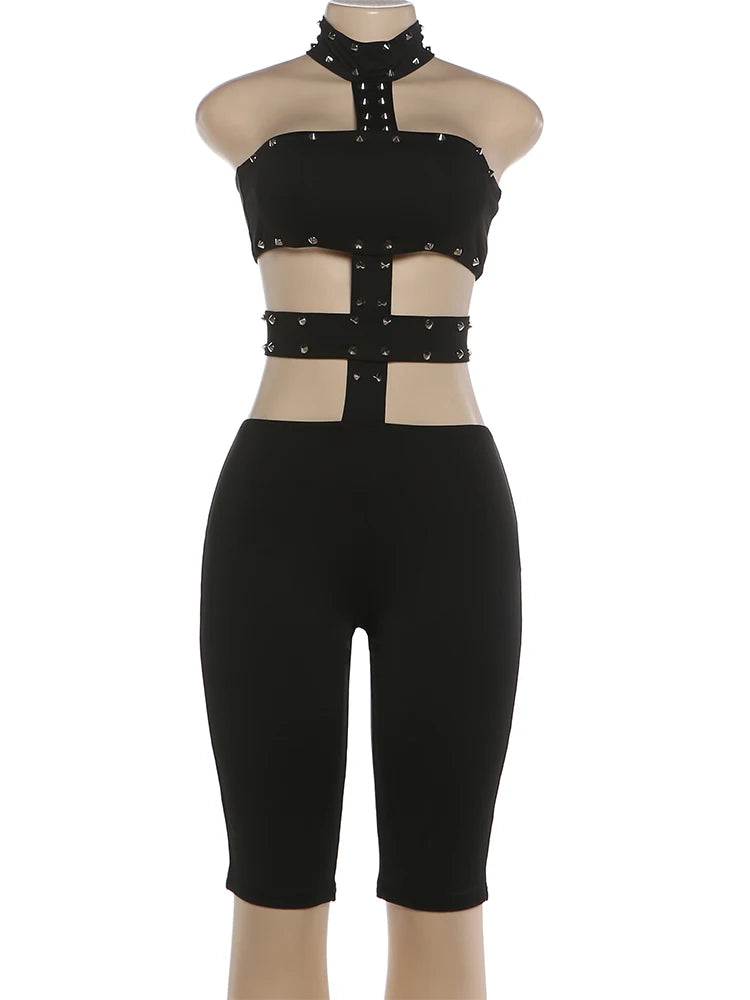 Joskaa Cutout Backless Halter Bodycon Romper - romper image 2