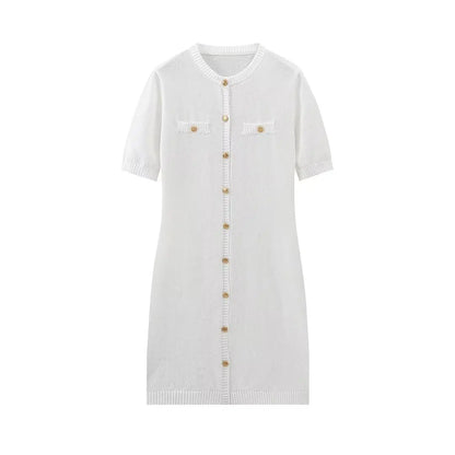 Women's Knit Short Sleeve Ribbed Bodycon Dress