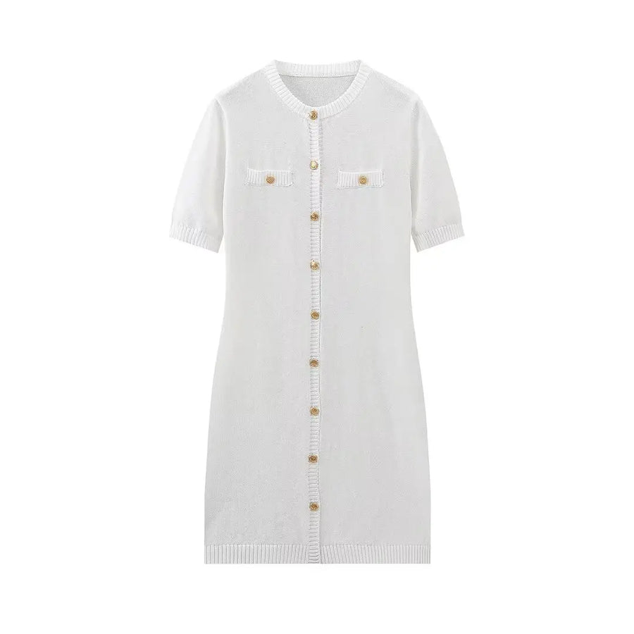 Women's Knit Short Sleeve Ribbed Bodycon Dress