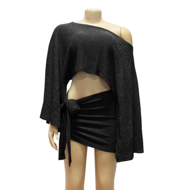Wholesale Women's Long Sleeve Mini Two Piece Set