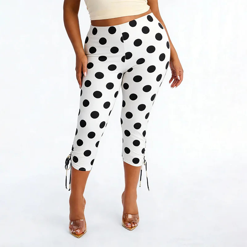 Joskaa Polka Dot Crop Pants Print Cropped Trousers - pants image 6