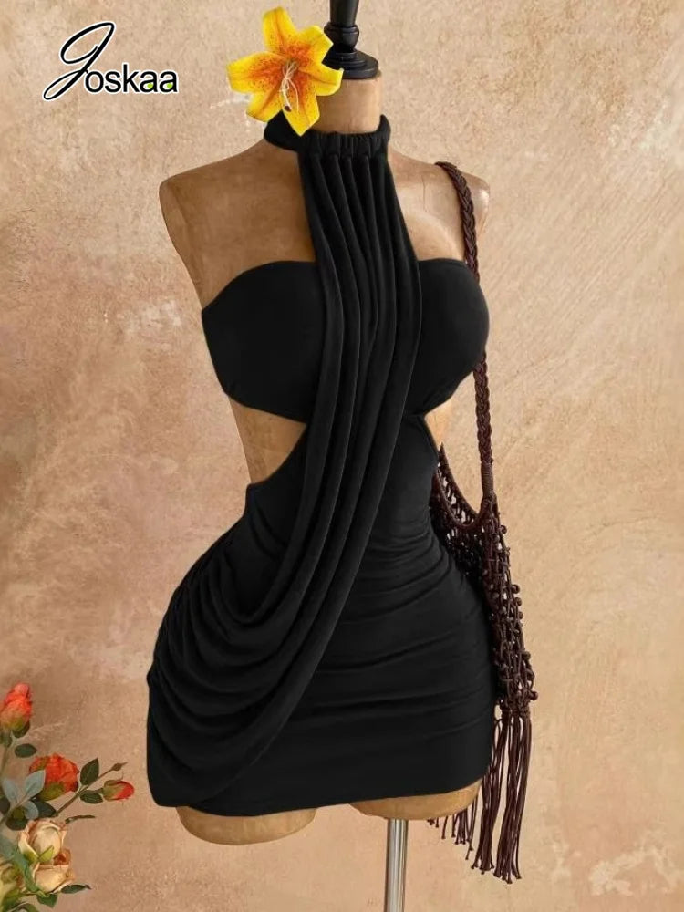 Women's Backless Halter Bodycon Mini Dress – Women's Fashion Wholesale – Front View
