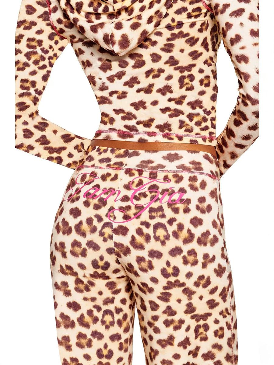 Joskaa Zip Up Hooded Long Sleeve Crop Two Piece Set - two piece set image 14