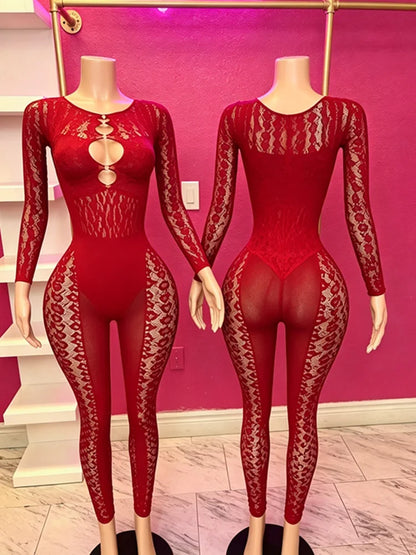 Women's Leopard Print Cutout Long Sleeve Romper