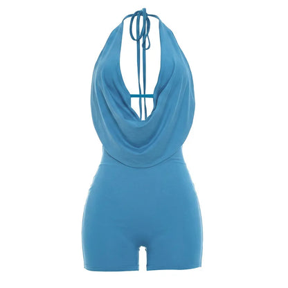 Women's Backless Halter Sleeveless Bodycon Romper - Additional View 7