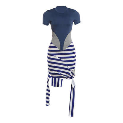 Women's Striped Bodycon Dress - Additional View 7