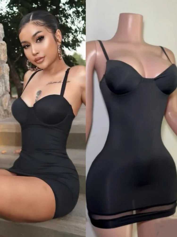Women's Waist Trainer Celebrate Two Piece Set Black – Front View