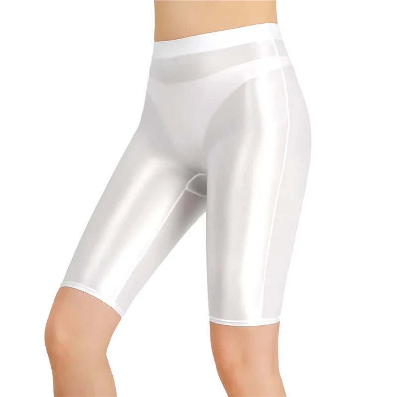Women's High Waist Glossy Stretchy Workout Pants