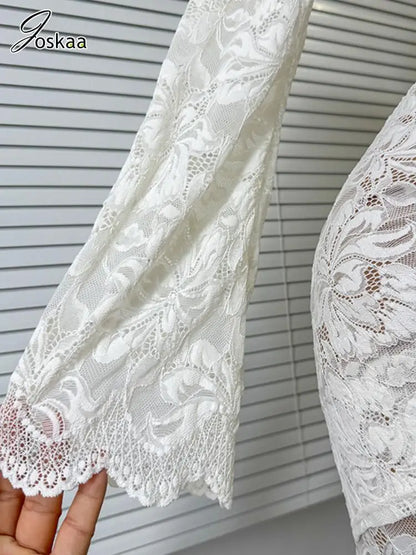 Joskaa Lace Long Sleeve Bodycon Maxi Dress - maxi dress image 4