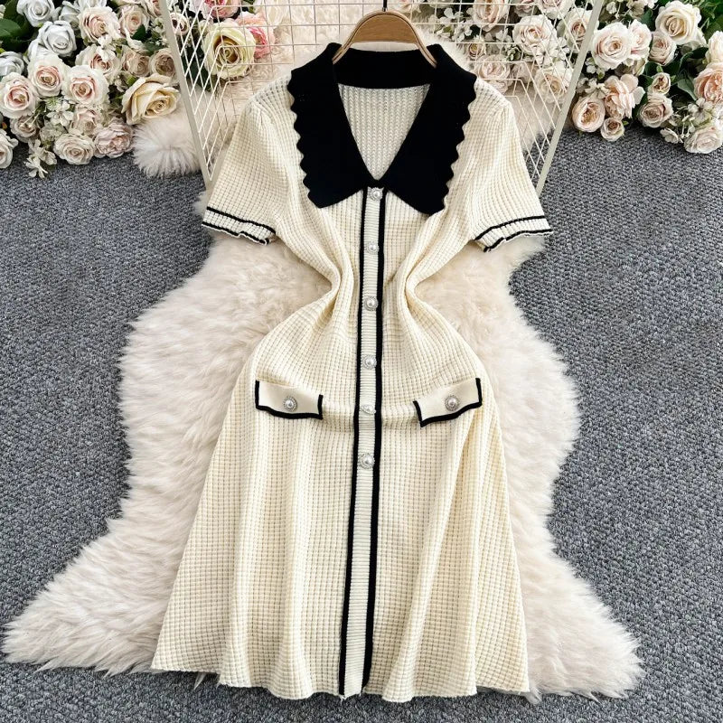 Women's Knit Short Sleeve Ribbed Bodycon Dress