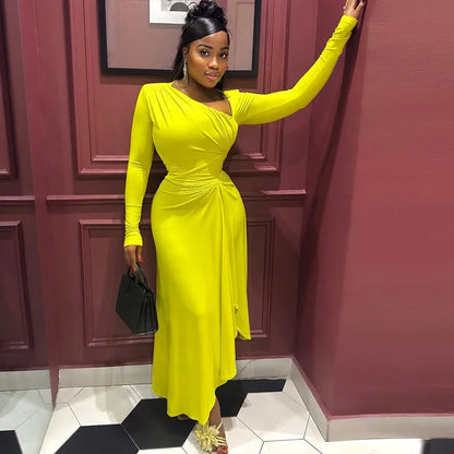 Women's Ruched Long Sleeve Bodycon Dress