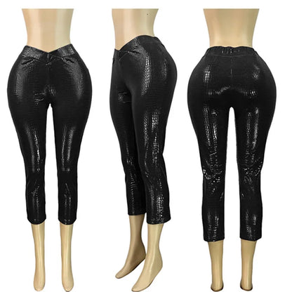 Joskaa Bodycon Pants Elastic Metallic Gold - pants image 10