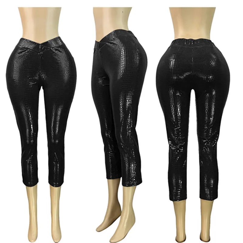 Joskaa Bodycon Pants Elastic Metallic Gold - pants image 10