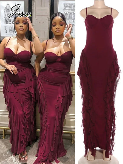 Women's Mesh Sleeveless Bodycon Maxi Dress – Women's Fashion Wholesale – Front View