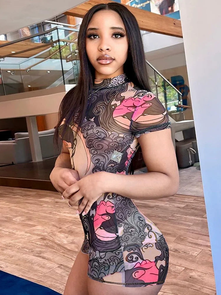 Wholesale Women's Mesh Backless High Waist Romper – Women's Fashion Wholesale – Front View