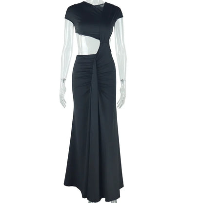 Women's Cutout Sleeveless Pleated Bodycon Dress