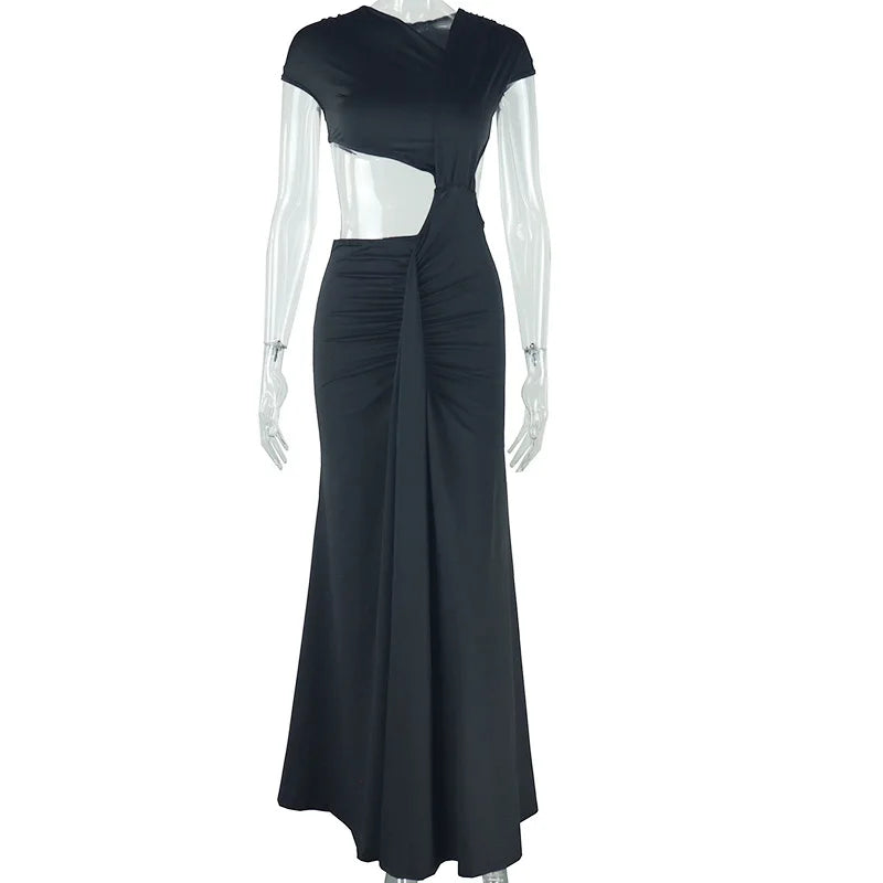 Women's Cutout Sleeveless Pleated Bodycon Dress