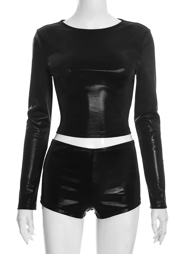 Joskaa Long Sleeve Crop Two Piece Set - two piece set image 5